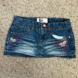 GIRLS So Jean skort size 7 adjustable waist